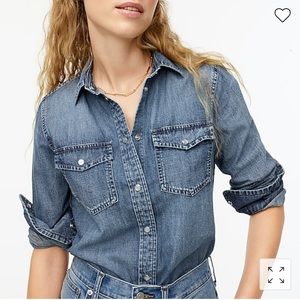 J Crew Slim Fit Chambray Denim Shirt